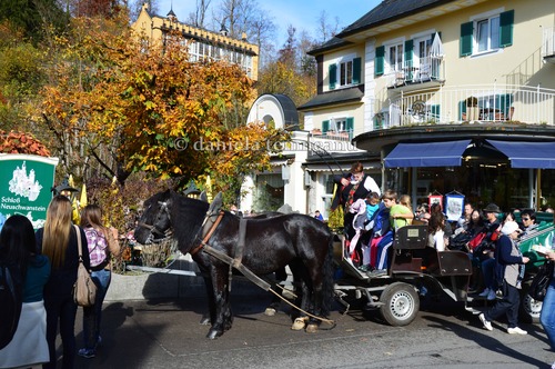 Product picture people having fun riding bavarian horse carriage, Germany
